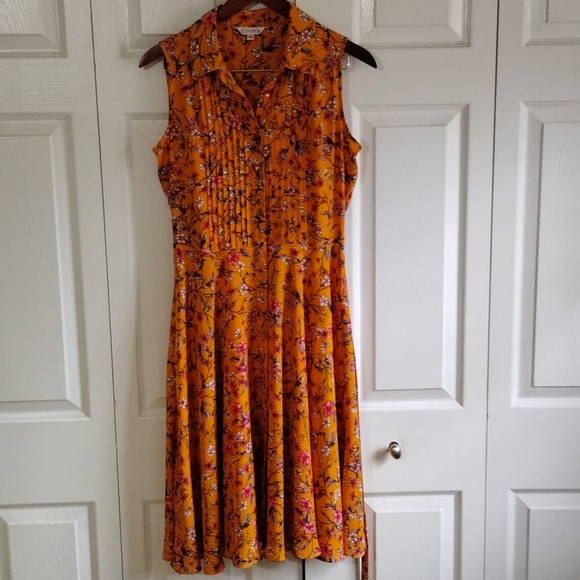 Nanette Lepore Dresses & Skirts - Nanette Lepore shirt dress sleeveless pin tuk floral pleated size 4 good conditi